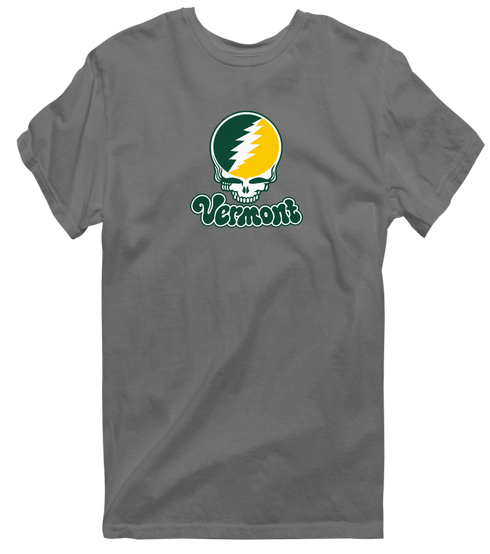 Vermont Stealie Premium Unisex T-Shirt — Design: Vermont University of — Charcoal