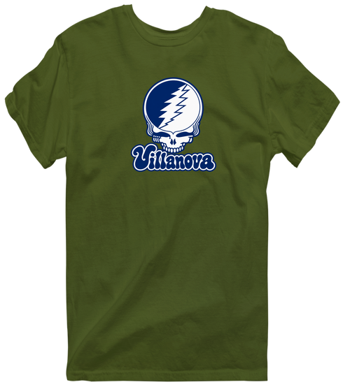 Villanova Stealie Premium Unisex T-Shirt — Design: Villanova University — Military Green
