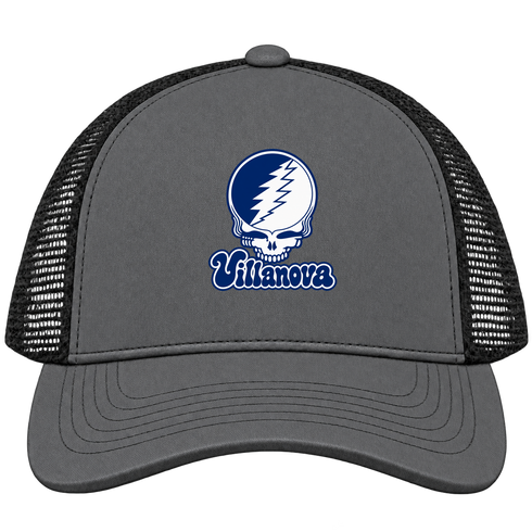 Villanova Stealie Premium Unisex Trucker Cap — Design: Villanova University — Charcoal/Black
