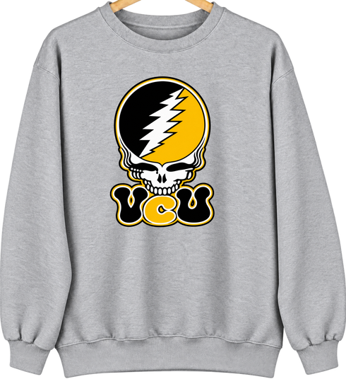 Virginia Commonwealth Stealie Premium Unisex Crewneck — Design: Virginia Commonwealth University — Sport Grey