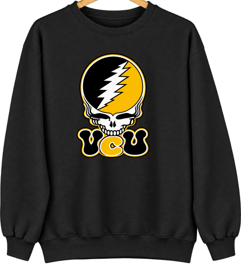 Virginia Commonwealth Stealie Premium Unisex Crewneck — Design: Virginia Commonwealth University — Black