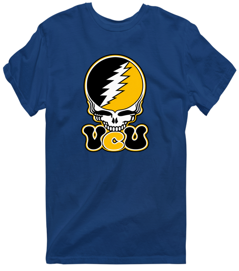 Virginia Commonwealth Stealie Premium Unisex T-Shirt — Design: Virginia Commonwealth University — Navy