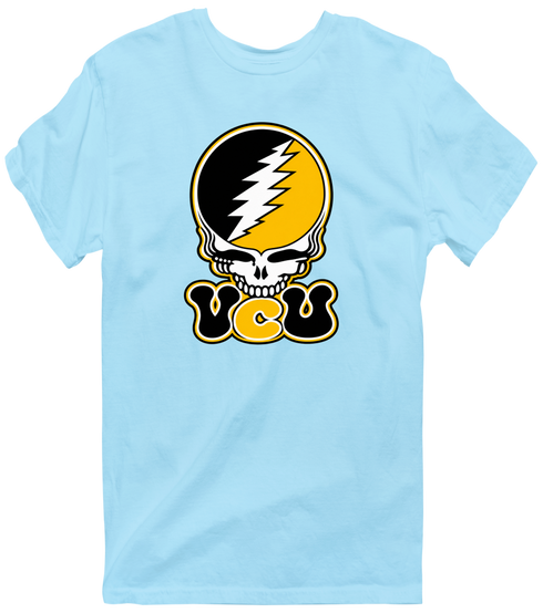 Virginia Commonwealth Stealie Premium Unisex T-Shirt — Design: Virginia Commonwealth University — Light Blue