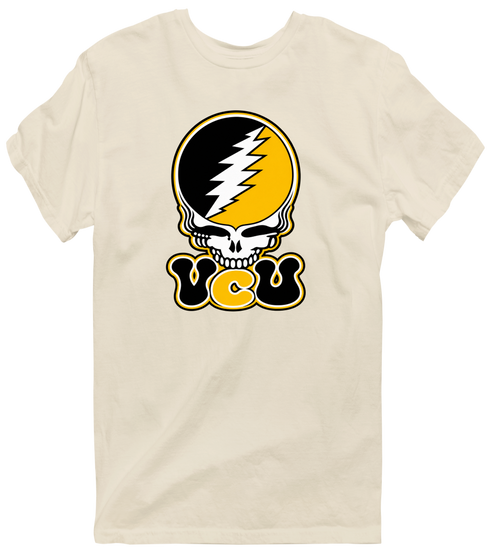 Virginia Commonwealth Stealie Premium Unisex T-Shirt — Design: Virginia Commonwealth University — Sand