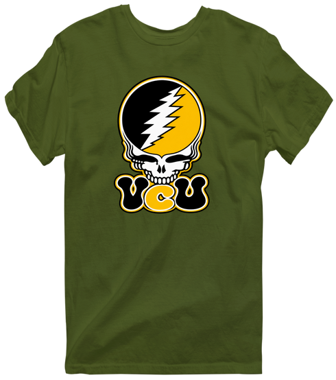 Virginia Commonwealth Stealie Premium Unisex T-Shirt — Design: Virginia Commonwealth University — Military Green