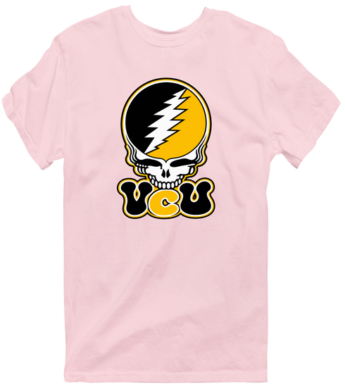 Virginia Commonwealth Stealie Premium Unisex T-Shirt — Design: Virginia Commonwealth University — Light Pink
