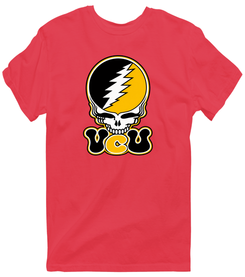 Virginia Commonwealth Stealie Premium Unisex T-Shirt — Design: Virginia Commonwealth University — Heather Red