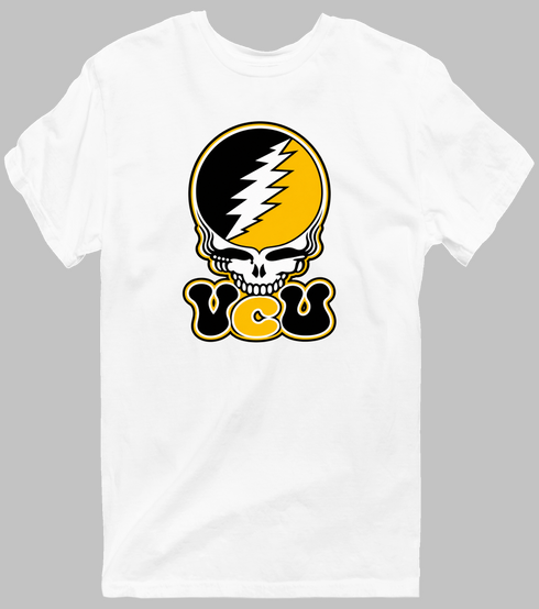 Virginia Commonwealth Stealie Premium Unisex T-Shirt — Design: Virginia Commonwealth University — White