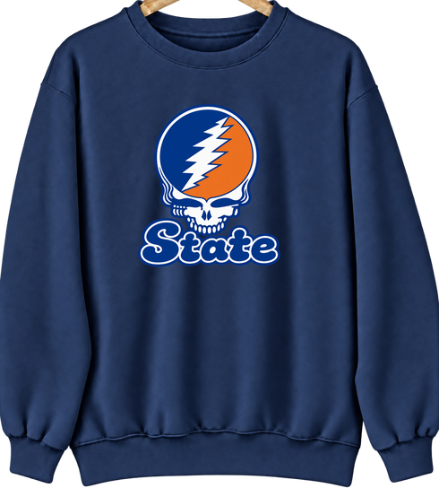Virginia Stealie Premium Unisex Crewneck — Design: Virginia State University — Navy