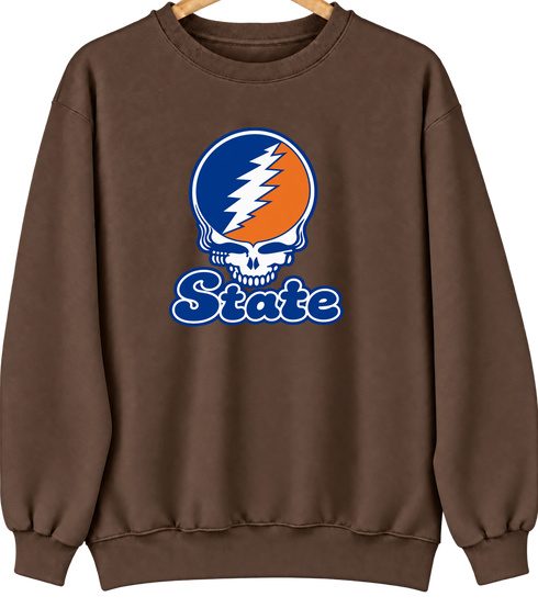 Virginia Stealie Premium Unisex Crewneck — Design: Virginia State University — Brown