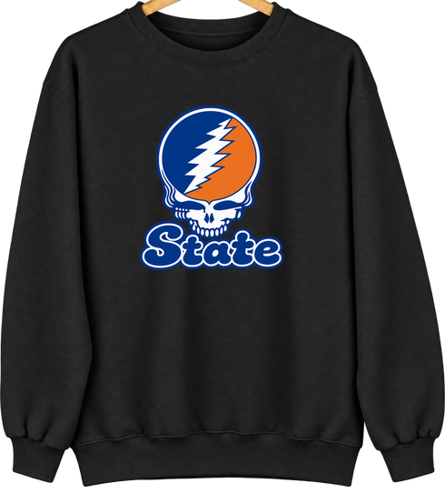 Virginia Stealie Premium Unisex Crewneck — Design: Virginia State University — Black