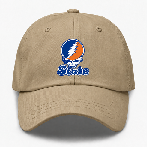 Virginia Stealie Premium Unisex Dad Hat — Design: Virginia State University — Khaki