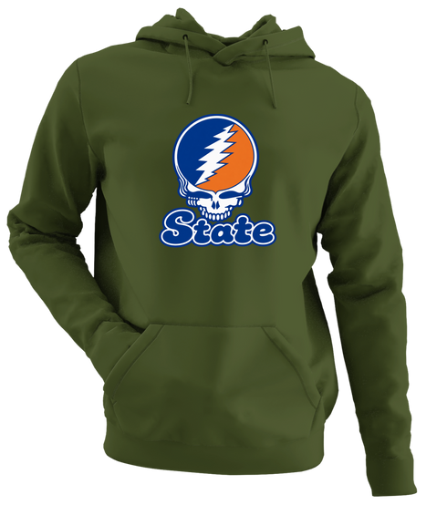 Virginia Stealie Premium Unisex Hoodie — Design: Virginia State University — Military Green
