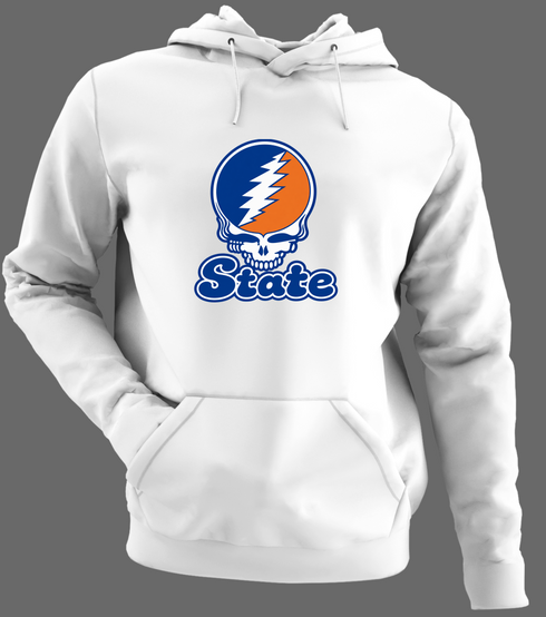 Virginia Stealie Premium Unisex Hoodie — Design: Virginia State University — White/Grey