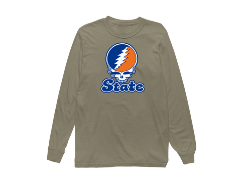 Virginia Stealie Premium Unisex Long-Sleeve — Design: Virginia State University — Sandstone
