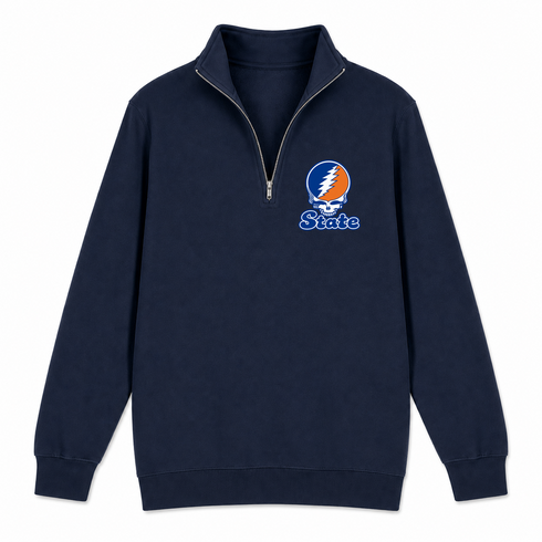 Virginia Stealie Premium Unisex Quarter-Zip — Design: Virginia State University — Navy