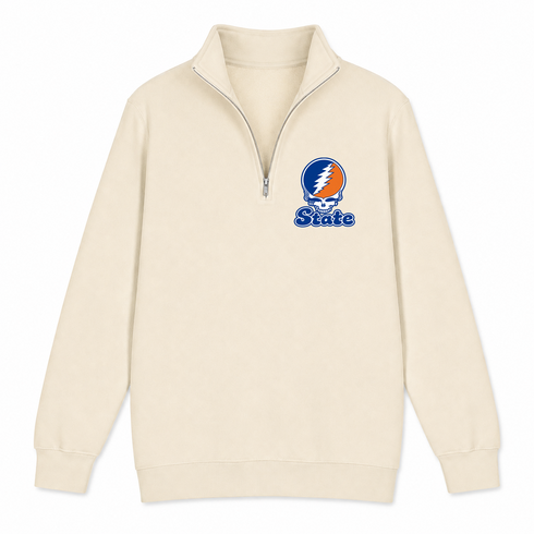 Virginia Stealie Premium Unisex Quarter-Zip — Design: Virginia State University — Sand