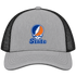 Virginia Stealie Premium Unisex Trucker Cap — Design: Virginia State University — Heather Grey/Black