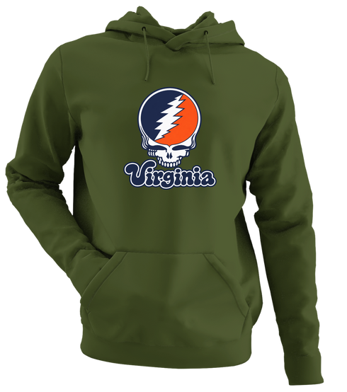 Virginia Stealie Premium Unisex Hoodie — Design: Virginia University of — Military Green
