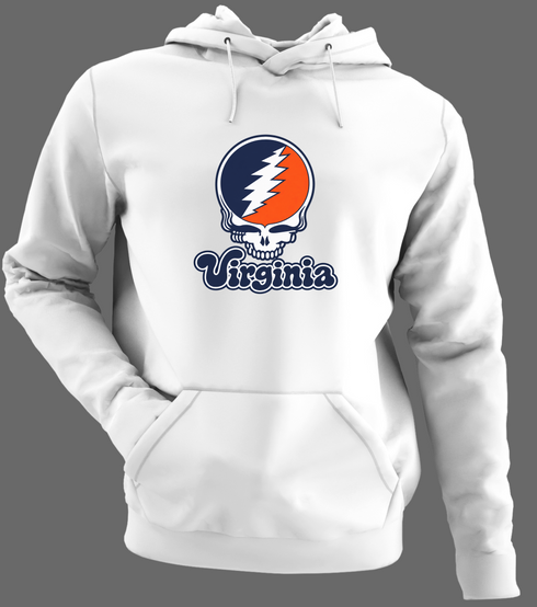 Virginia Stealie Premium Unisex Hoodie — Design: Virginia University of — White/Grey
