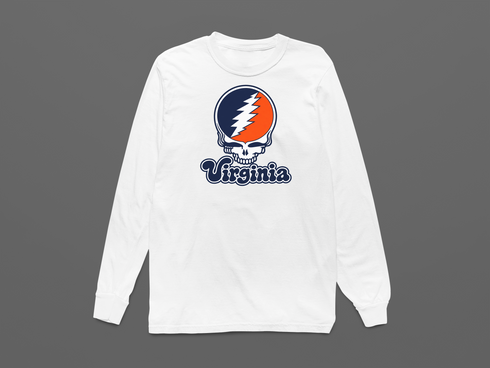 Virginia Stealie Premium Unisex Long-Sleeve — Design: Virginia University of — White