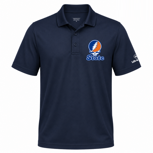 Virginia Stealie Premium Unisex Polo — Design: Virginia State University — Navy