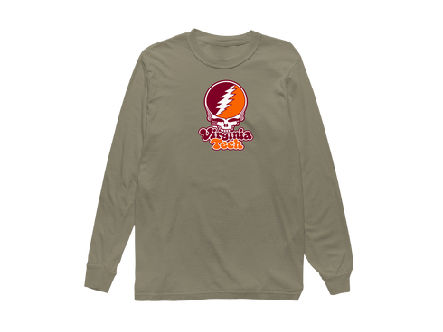 Virginia Tech Stealie Premium Unisex Long-Sleeve — Design: Virginia Tech — Sandstone