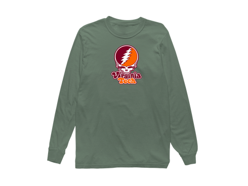 Virginia Tech Stealie Premium Unisex Long-Sleeve — Design: Virginia Tech — Light Green