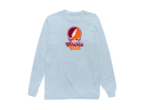 Virginia Tech Stealie Premium Unisex Long-Sleeve — Design: Virginia Tech — Chambray