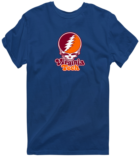 Virginia Tech Stealie Premium Unisex T-Shirt — Design: Virginia Tech — Navy