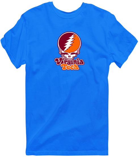 Virginia Tech Stealie Premium Unisex T-Shirt — Design: Virginia Tech — Royal