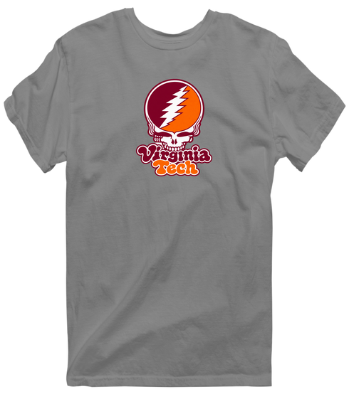 Virginia Tech Stealie Premium Unisex T-Shirt — Design: Virginia Tech — Dark Heather