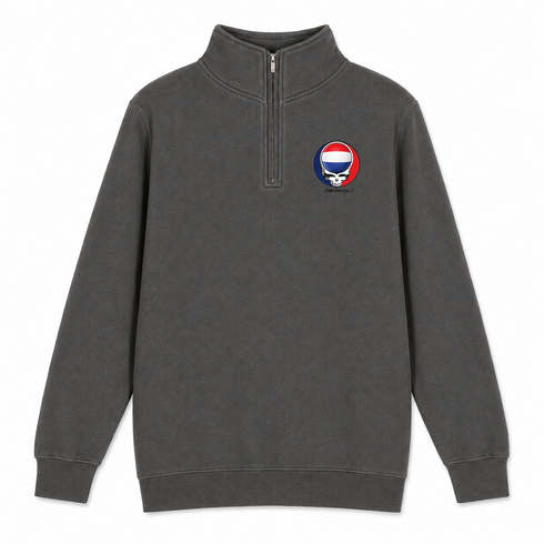 Netherlands FIFA World Cup - Premium Grateful Dead Quarter-Zip Pullover - Charcoal - 5
