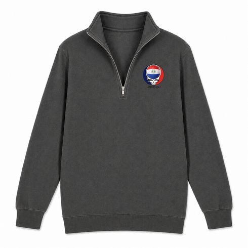 Paraguay FIFA World Cup - Premium Grateful Dead Quarter-Zip Pullover - Charcoal - 6