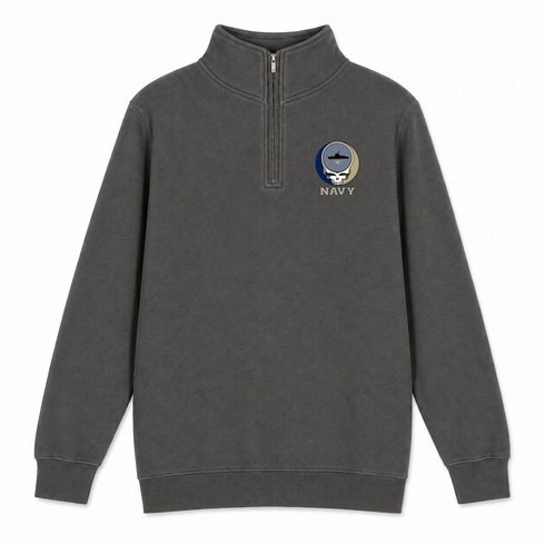 US Naval Academy - Premium Grateful Dead Quarter-Zip Pullover - Charcoal - 5