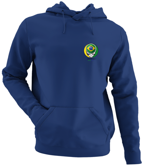 Brazil FIFA New Ball - Premium Grateful Dead Left Chest Hoodie - Navy - 2