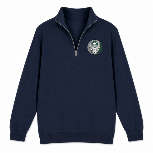 New York Football - Premium Grateful Dead Quarter-Zip Pullover - Navy - 4
