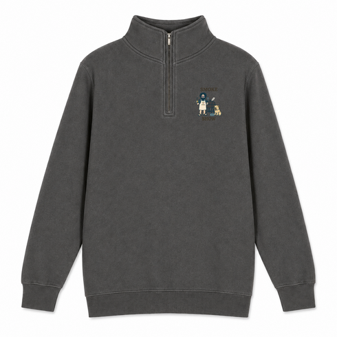 Smoke Show - Life is dead.® - Premium Grateful Dead Quarter-Zip Pullover - Charcoal - 5