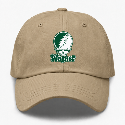 Wagner Stealie Premium Unisex Dad Hat — Design: Wagner College — Khaki