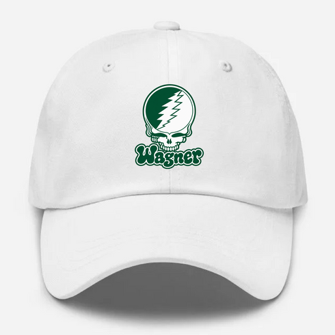 Wagner Stealie Premium Unisex Dad Hat — Design: Wagner College — White