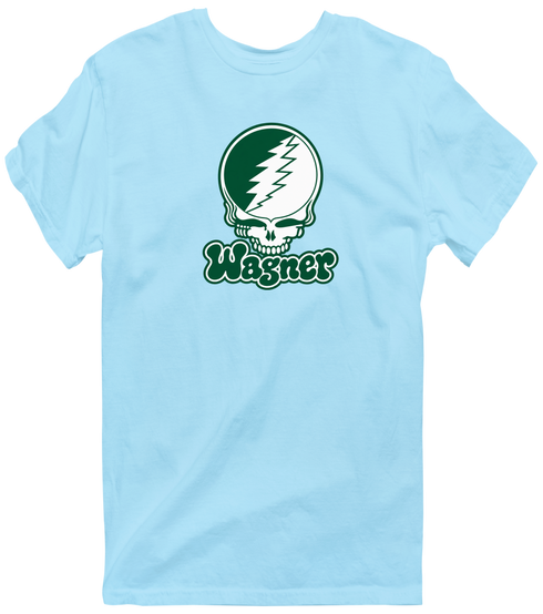 Wagner Stealie Premium Unisex T-Shirt — Design: Wagner College — Light Blue
