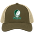 Wagner Stealie Premium Unisex Trucker Cap — Design: Wagner College — Moss/Khaki