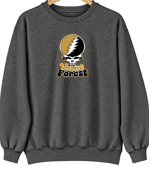 Wake Forest Stealie Premium Unisex Crewneck — Design: Wake Forest University — Dark Heather