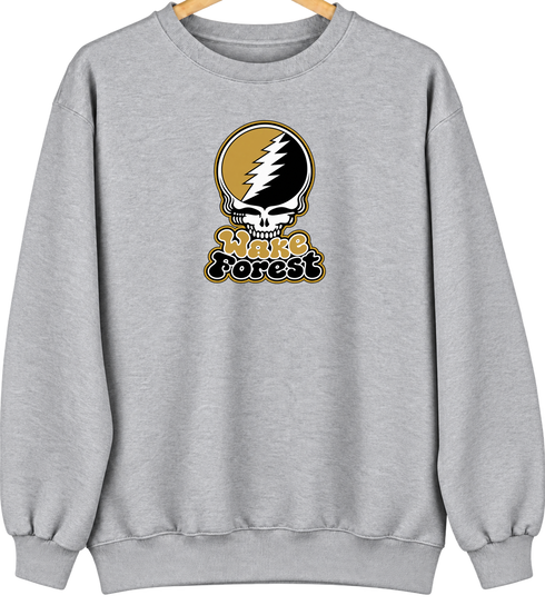 Wake Forest Stealie Premium Unisex Crewneck — Design: Wake Forest University — Sport Grey