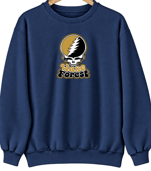 Wake Forest Stealie Premium Unisex Crewneck — Design: Wake Forest University — Navy