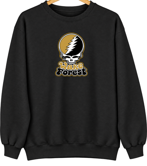 Wake Forest Stealie Premium Unisex Crewneck — Design: Wake Forest University — Black