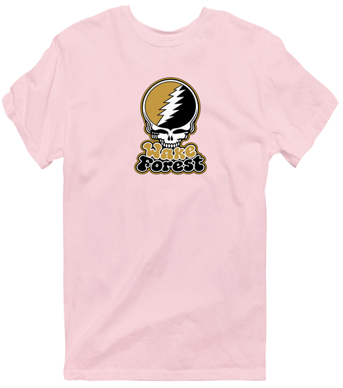 Wake Forest Stealie Premium Unisex T-Shirt — Design: Wake Forest University — Light Pink