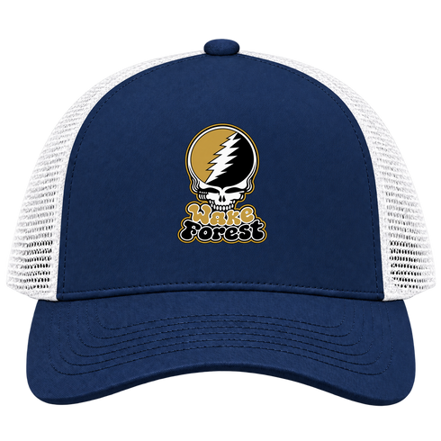 Wake Forest Stealie Premium Unisex Trucker Cap — Design: Wake Forest University — Navy/White