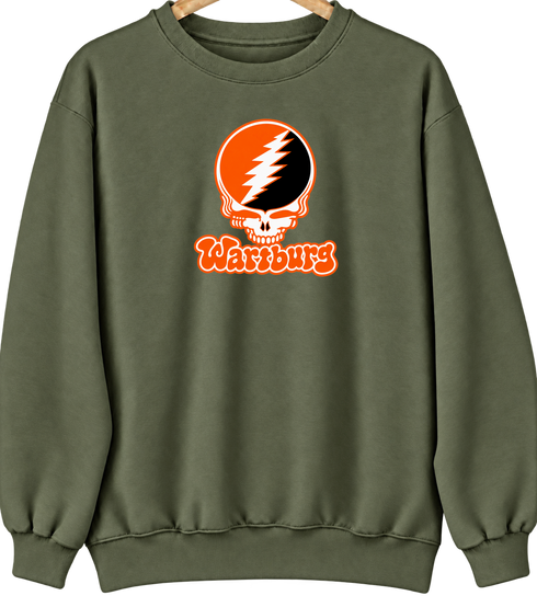 Wartburg Stealie Premium Unisex Crewneck — Design: Wartburg College — Military Green