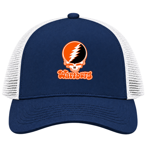 Wartburg Stealie Premium Unisex Trucker Cap — Design: Wartburg College — Navy/White